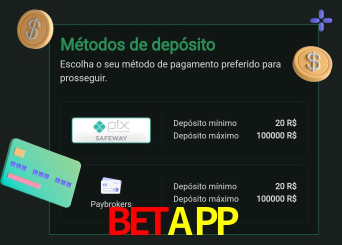 O cassino BETAPP oferece uma grande variedade de métodos de pagamento